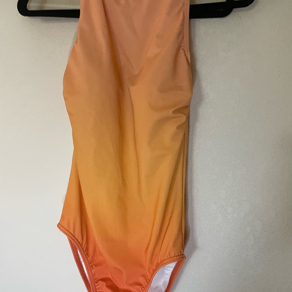 Lands' End Women's Orange One-Piece Swimsuit